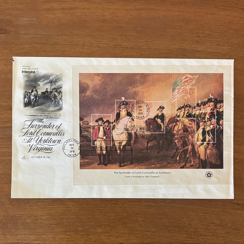 The Surrender of Lord Cornwallis at Yorktown Collectible First Day Cover 1976